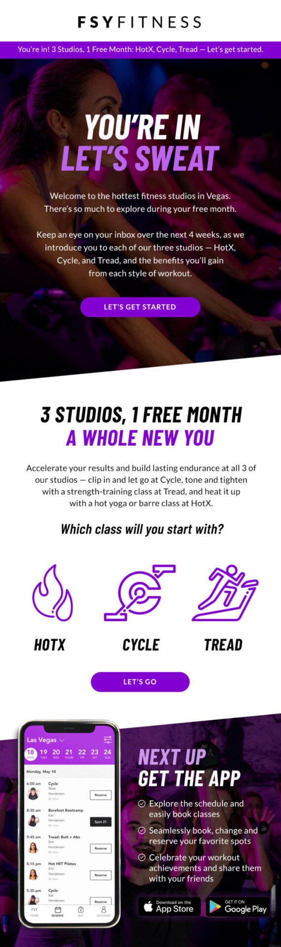Gym Studio Welcome Email Series Example